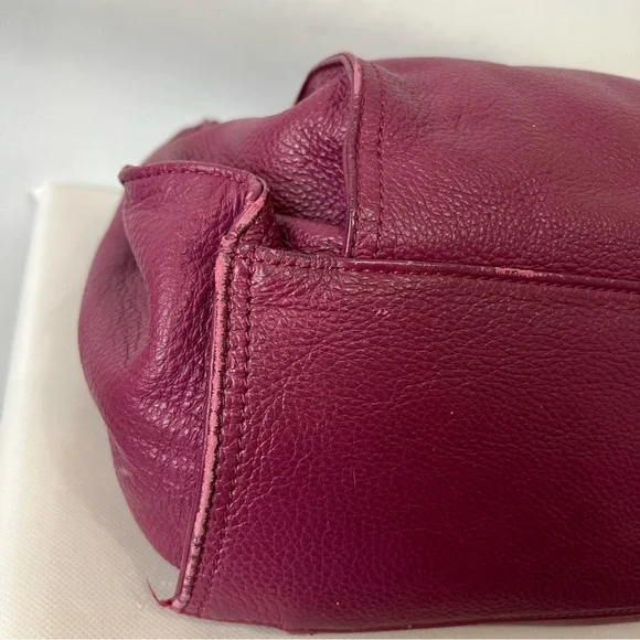 B. Makowsky Purple Leather Hobo Shoulder Bag - Picture 6 of 13
